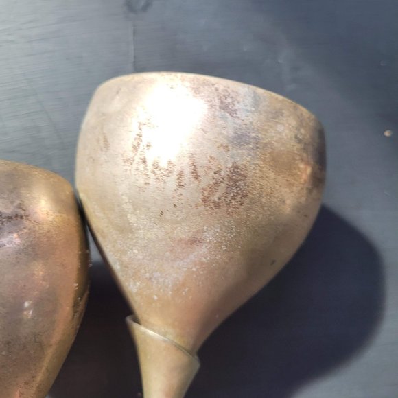 Vintage Patina Tulip Wine Goblets - Distressed - Picture 13 of 15